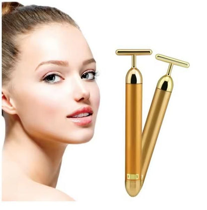 🔥 HOT SALE 🔥 24K Gold T-Shape Vibrating Face Massager 🌟50% OFF🌟🌟